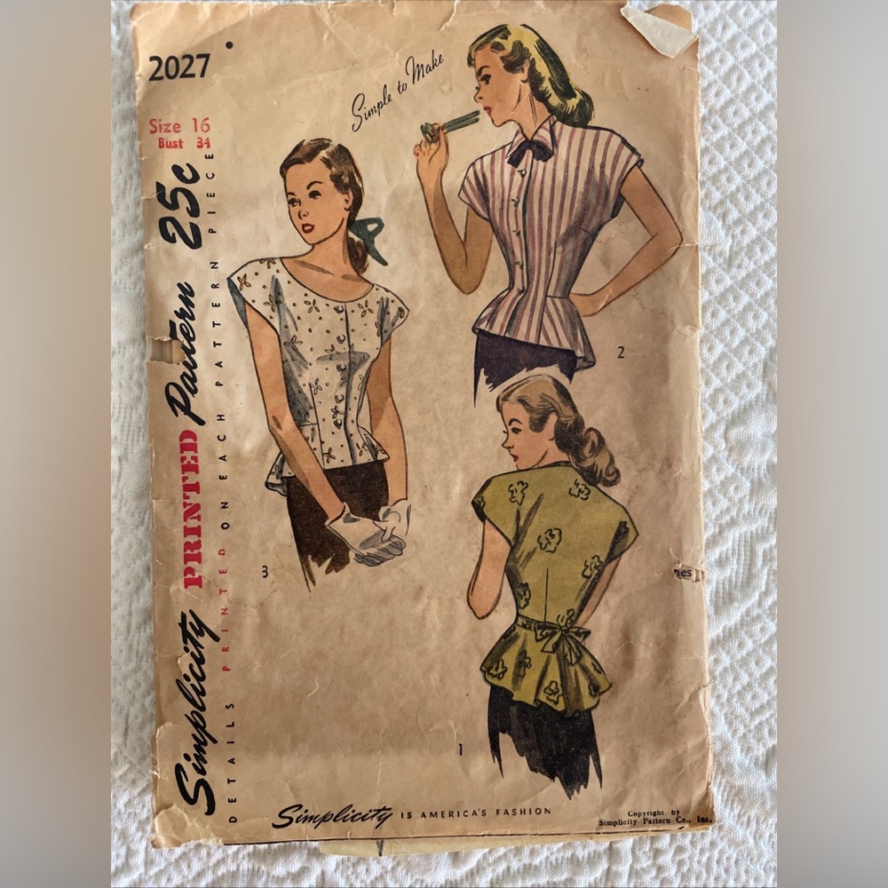 1950s Advance Tops Three Variations Modern Size 6 Bust 34”